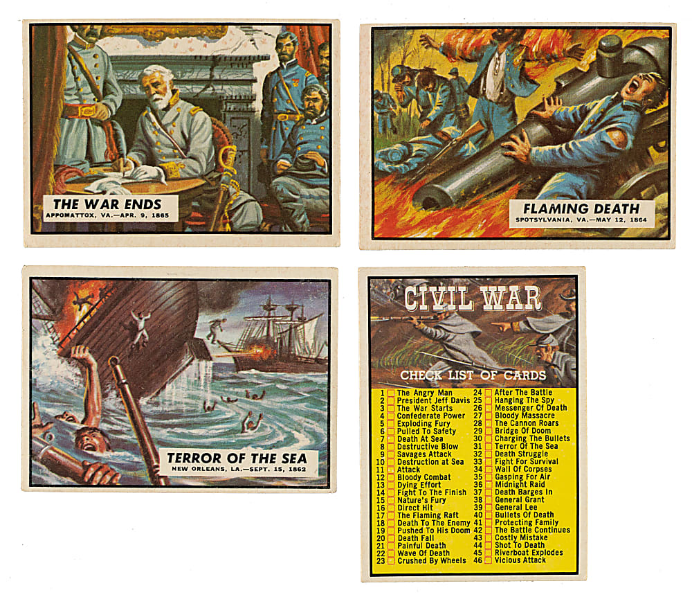 1962 Topps "Civil War News" Complete Set (88) with Unmarked Checklist