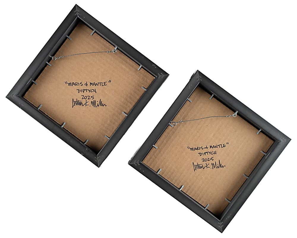 Mickey Mantle and Roger Maris Original Painting Pair by Arthur K. Miller