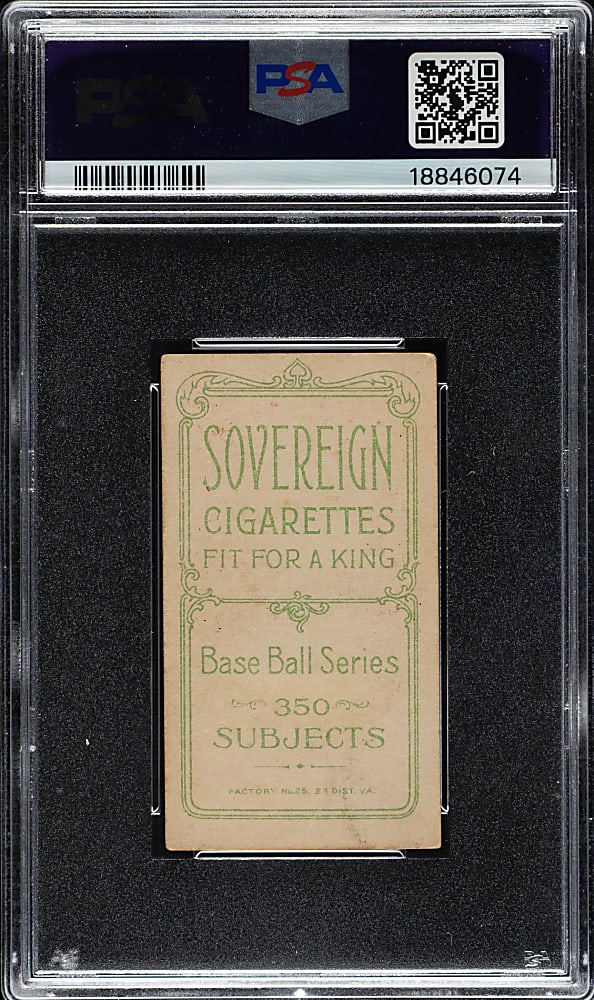 1909-1911 T206 White Border Ty Cobb Portrait Red Background PSA VG-EX 4 - Sovereign 350 Back