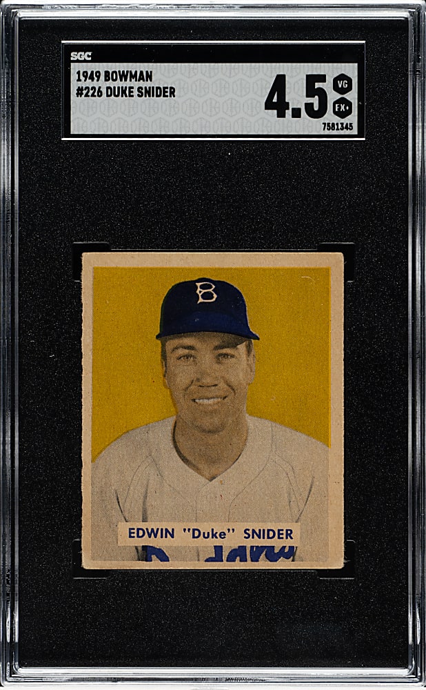 1949 Bowman #226 Duke Snider Rookie SGC VG/EX+ 4.5