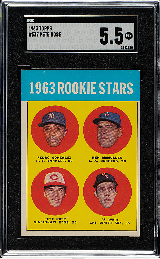 1963 Topps #537 Pete Rose Rookie SGC EX+ 5.5