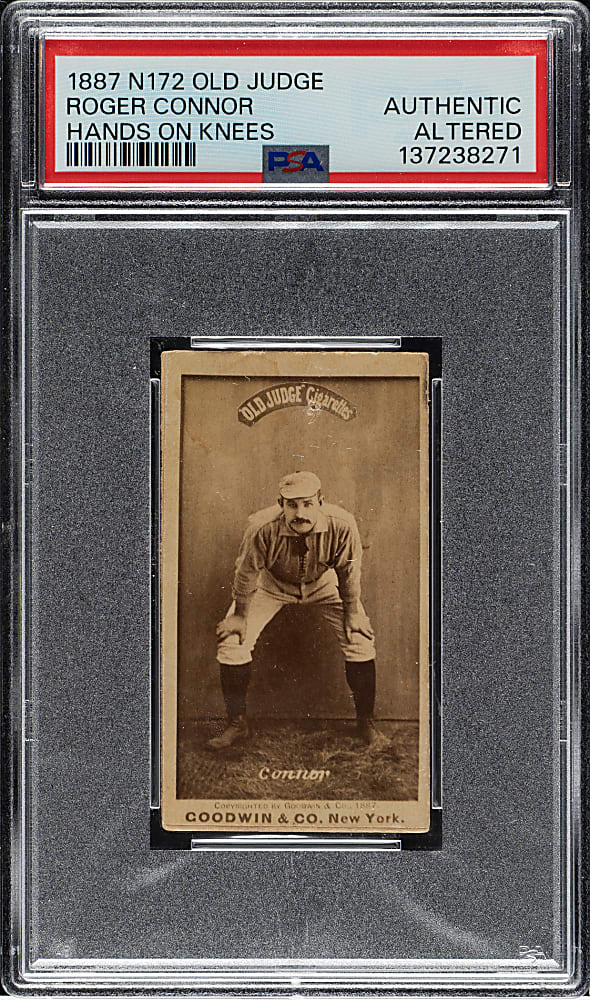1886-1887 N172 Old Judge Roger Connor - Rare "Script Series" - PSA