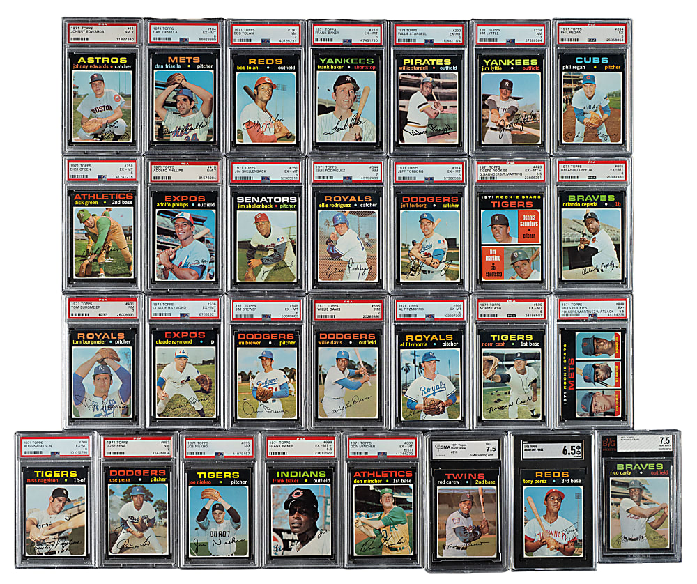 1971 Topps Complete Set (752) Including 29 PSA-Graded Cards