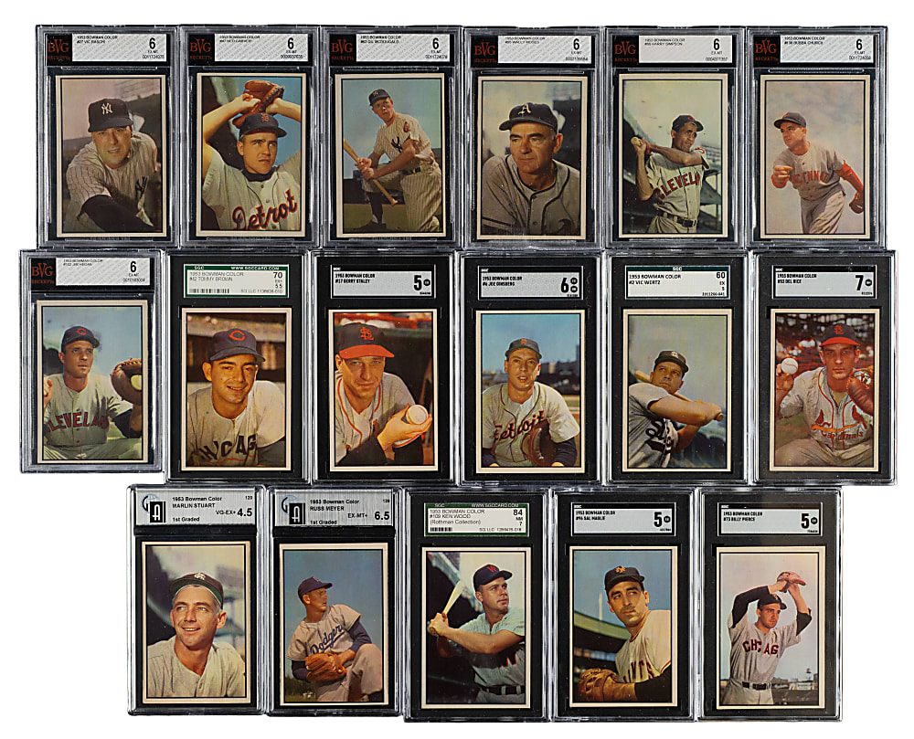 1953 Bowman Color Complete Set (160) Including 56 Graded Cards