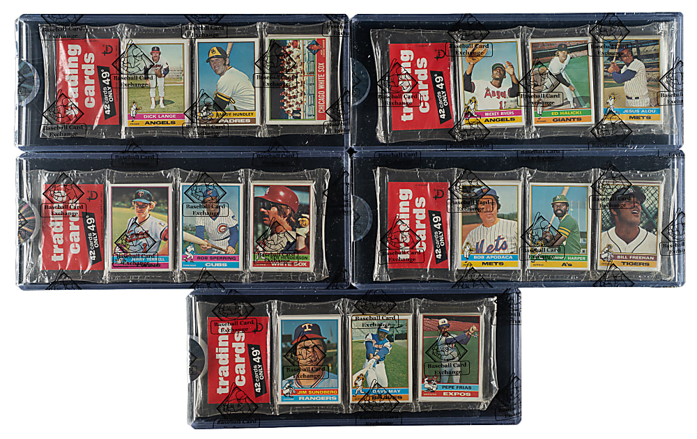 1976 Topps Unopened Rack Pack Collection (5) - BBCE