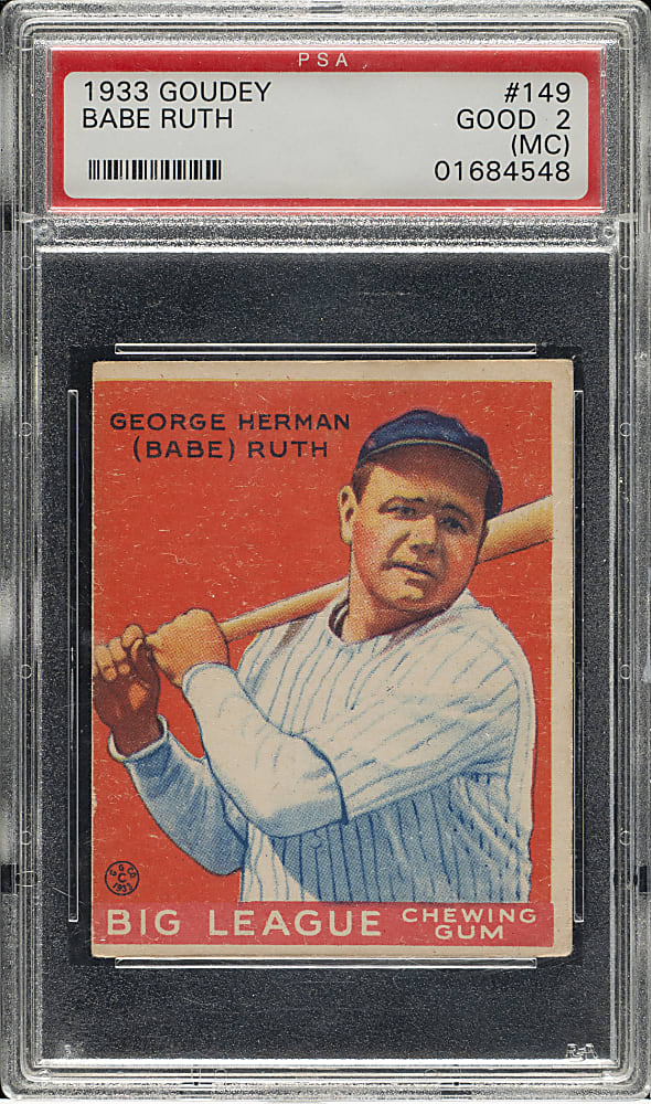 1933 R319 Goudey #149 Babe Ruth PSA GOOD 2 (MC)