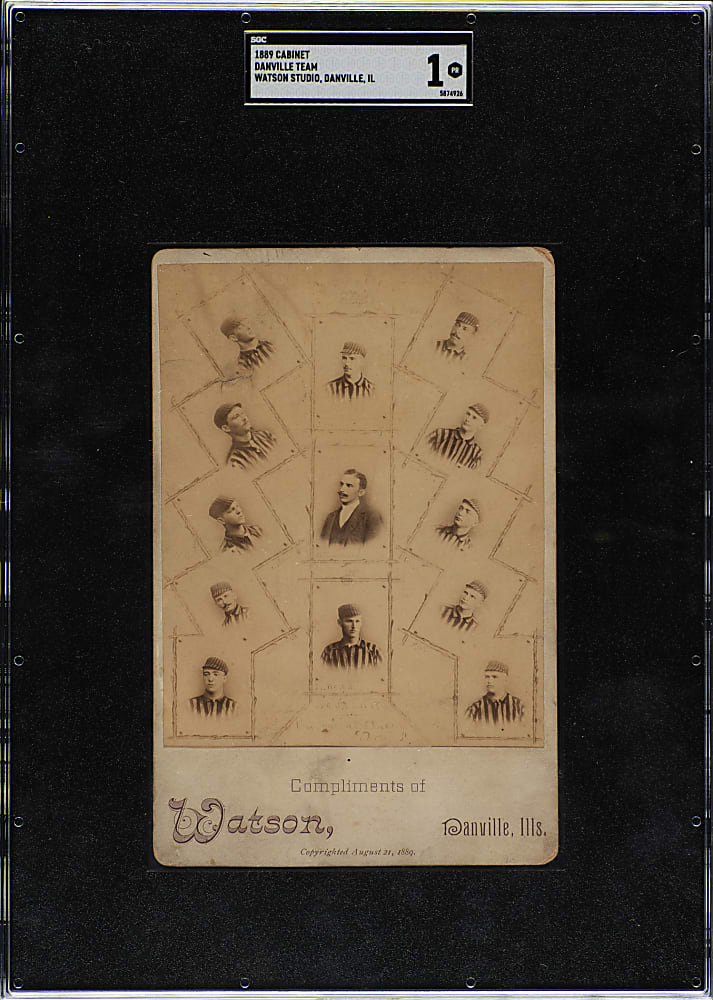 1889 Danville Browns Team Cabinet with African American Player R. A. Kelley SGC POOR 1