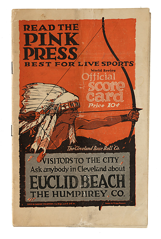 1920 Cleveland Indians (vs. Brooklyn Robins) World Series Game 5 Program - Scored for Bill Wambsganss' Unassisted Triple Play!