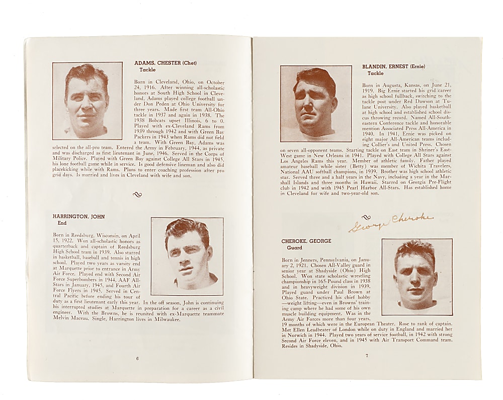 1946 Cleveland Browns Multi-Signed Guide Book