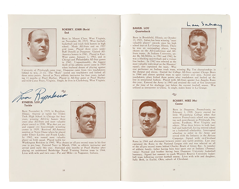 1946 Cleveland Browns Multi-Signed Guide Book