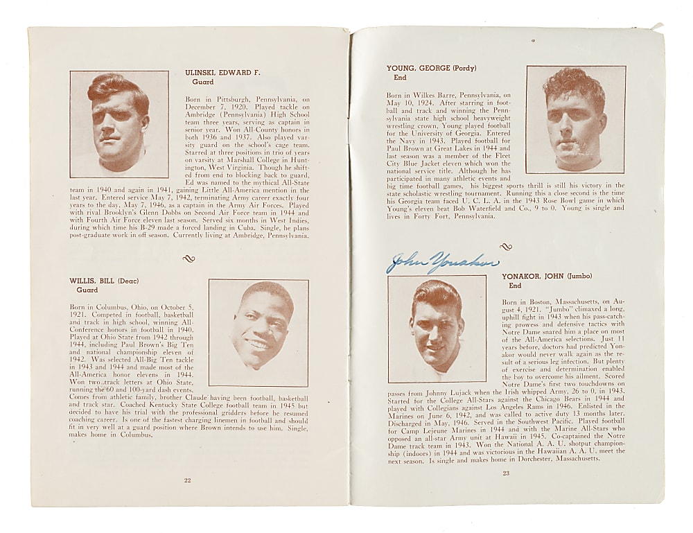 1946 Cleveland Browns Multi-Signed Guide Book