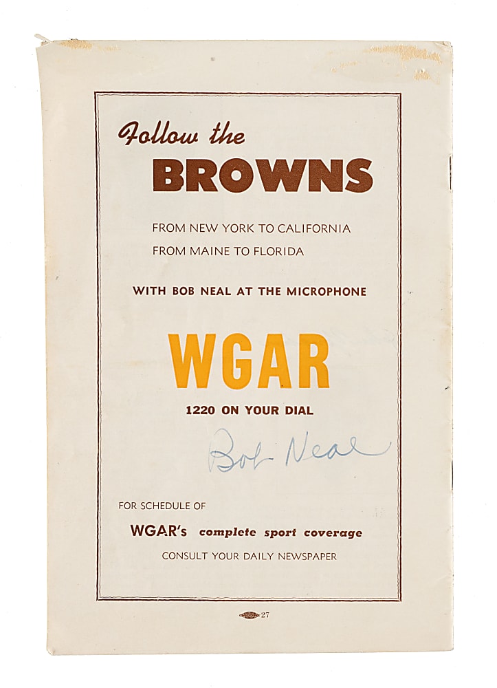 1946 Cleveland Browns Multi-Signed Guide Book