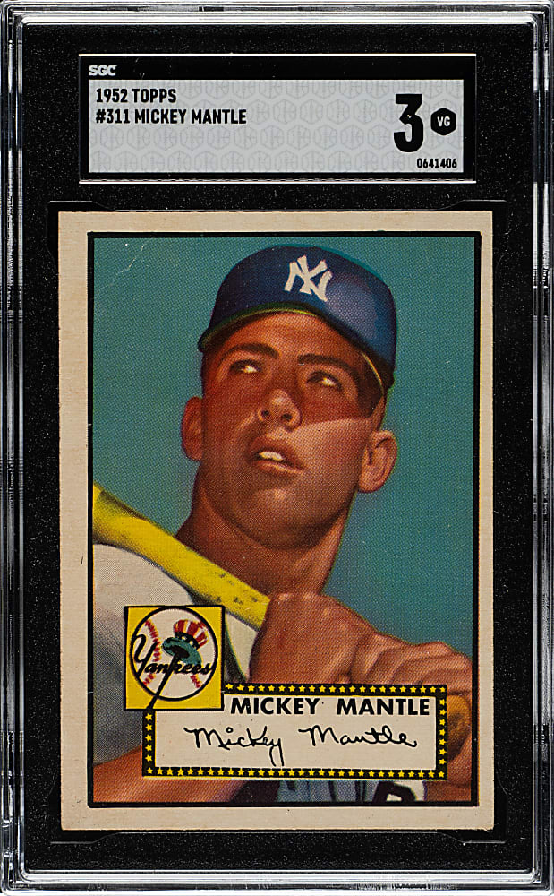 1952 Topps #311 Mickey Mantle SGC VG 3