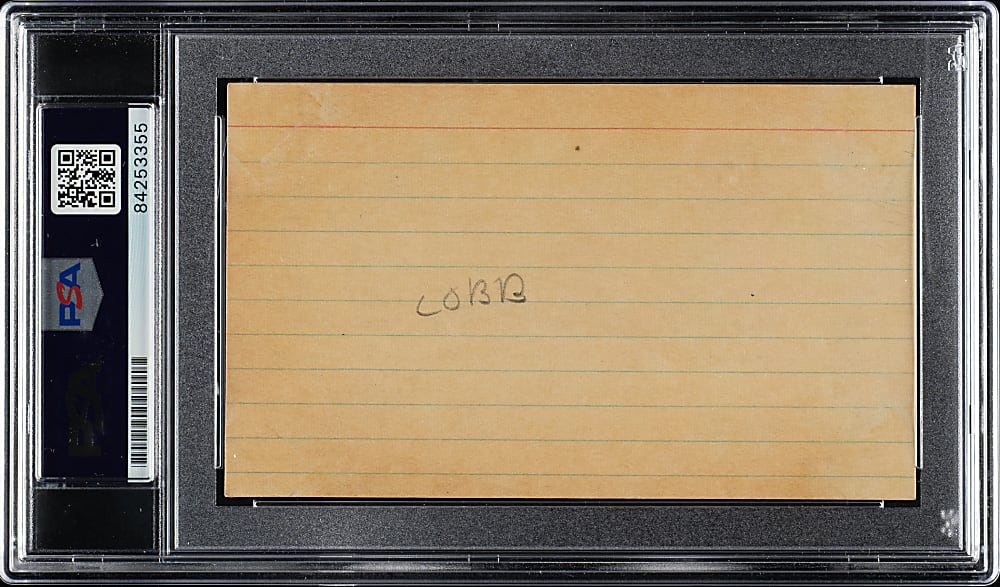 Ty Cobb Signed Index Card - PSA/DNA