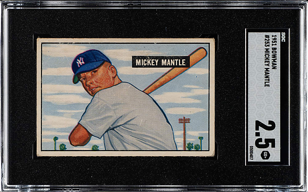 1951 Bowman #253 Mickey Mantle Rookie SGC GOOD+ 2.5