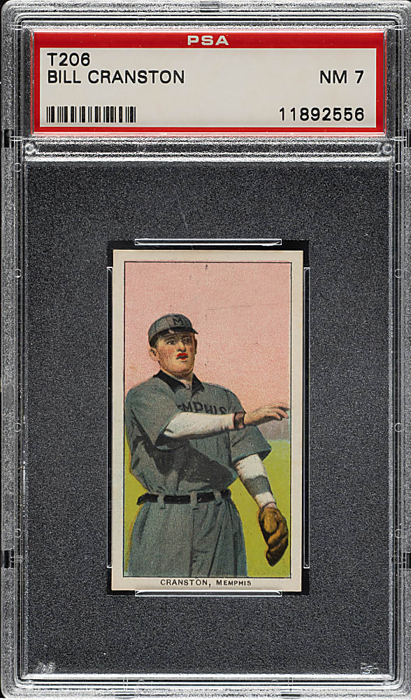 1909-1911 T206 White Border Bill Cranston Southern Leaguer PSA NM 7 - Brown Hindu Back - 1 of 1 - Highest Graded!