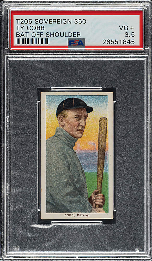 1909-1911 T206 White Border Ty Cobb Bat Off Shoulder PSA VG+ 3.5 - Sovereign 350 Back