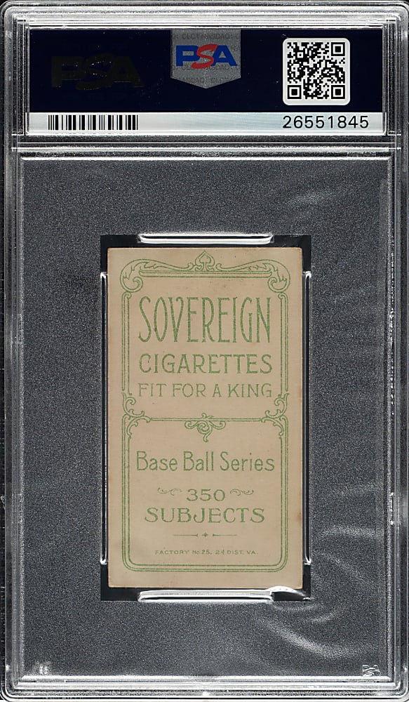 1909-1911 T206 White Border Ty Cobb Bat Off Shoulder PSA VG+ 3.5 - Sovereign 350 Back