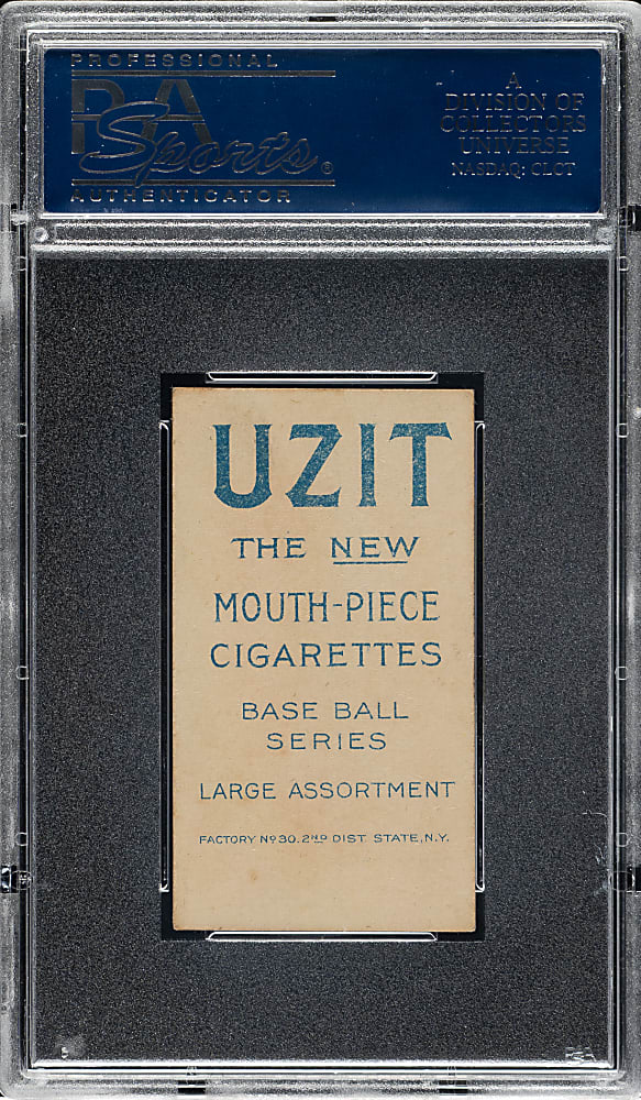 1909-1911 T206 White Border Jack Pfiester Throwing PSA EX+ 5.5 - Uzit Back - 1 of 1 - Highest Graded!