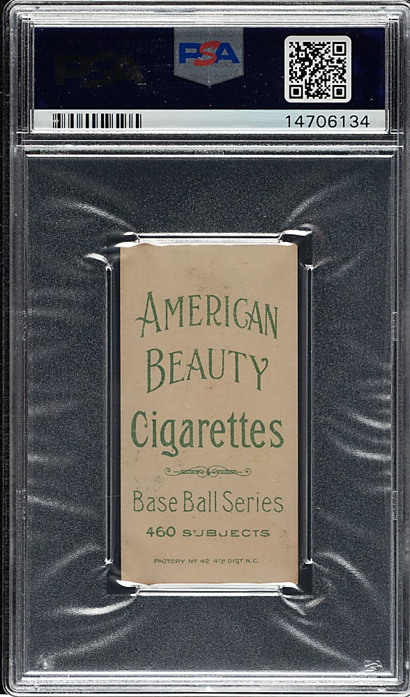 1909-1911 T206 White Border Bill Bradley with Bat PSA EX-MT 6 - American Beauty 460 Back - 1 of 1 - Highest Graded!