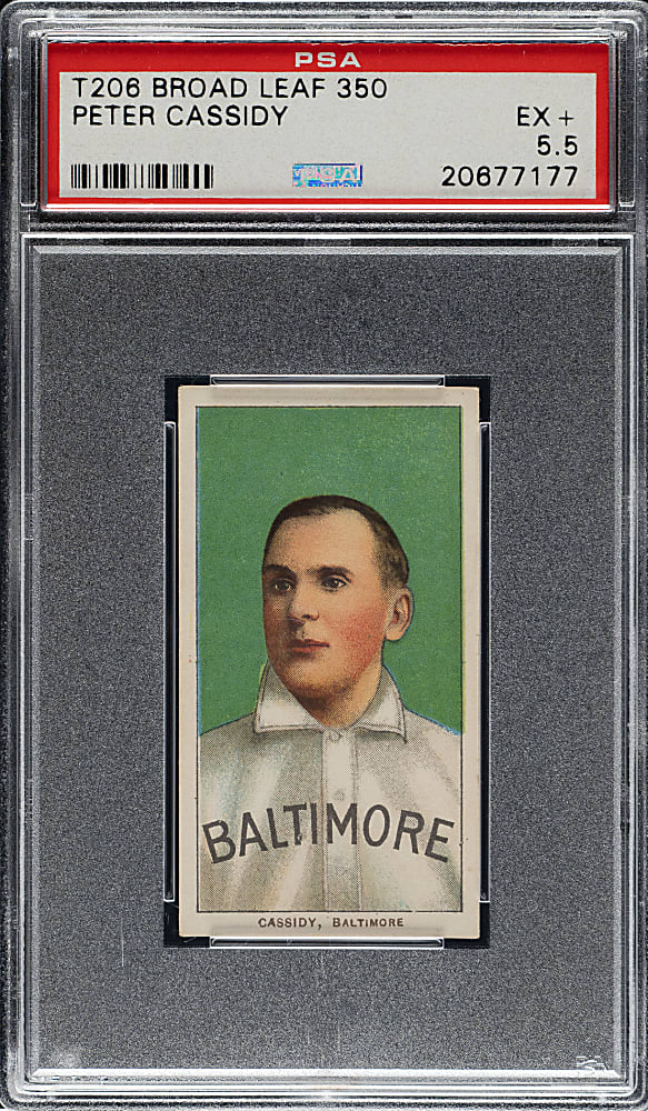 1909-1911 T206 White Border Peter Cassidy PSA EX+ 5.5 - Broad Leaf 350 Back - 1 of 1 - Highest Graded!