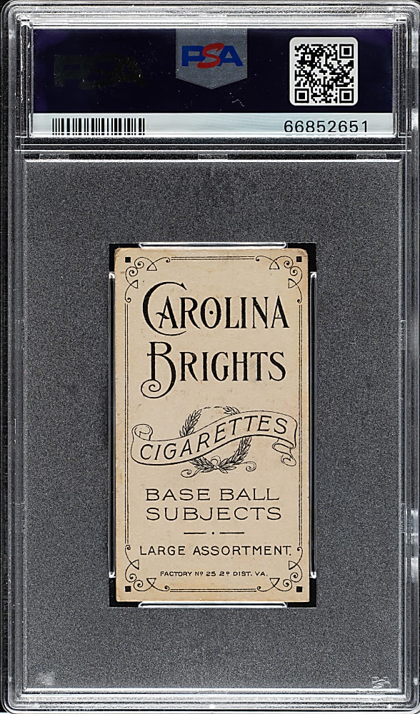 1909-1911 T206 White Border Christy Mathewson Dark Cap PSA GOOD 2 - Carolina Brights Back