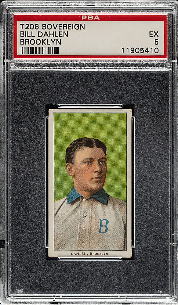 1909-1911 T206 White Border Bill Dahlen Brooklyn PSA EX 5 - Sovereign 350 Back