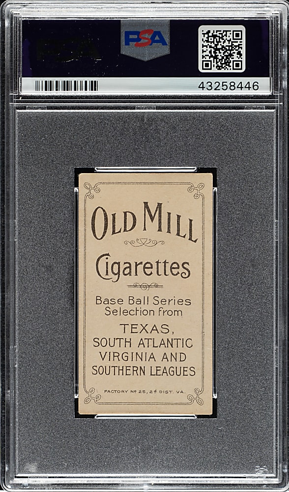 1909-1911 T206 White Border Tony Thebo Southern Leaguer PSA EX 5 - Old Mill Back