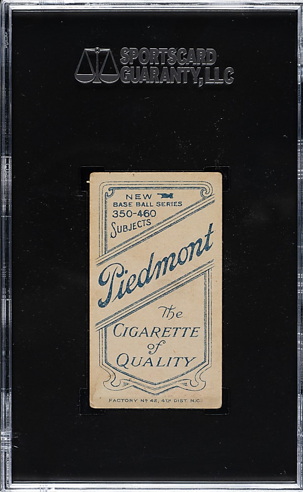 1909-1911 T206 White Border Cy Young Glove Shows SGC VG+ 3.5 - Piedmont "Factory 42" Back