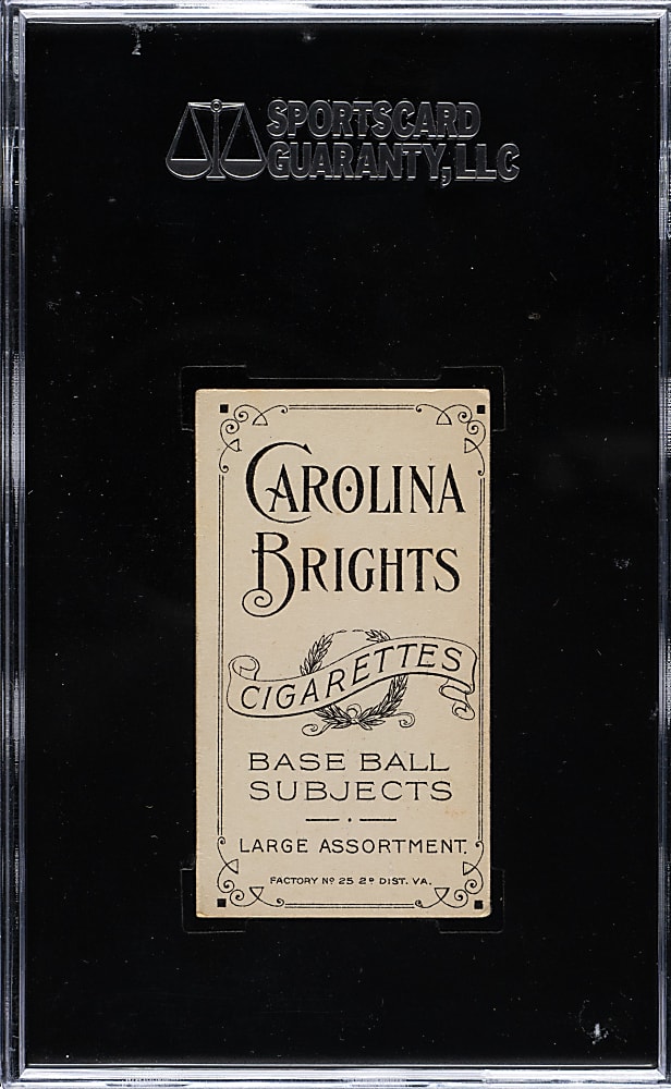 1909-1911 T206 White Border Roger Bresnahan with Bat SGC VG/EX+ 55 - Carolina Brights Back - 1 of 1 - Highest Graded!