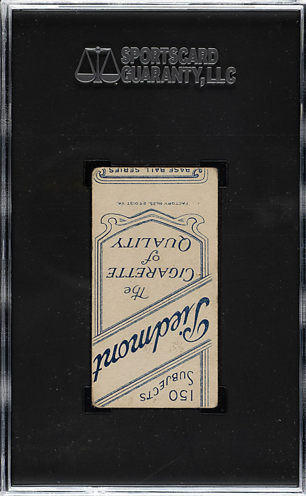 1909-1911 T206 White Border Johnny Evers with Bat, Cubs on Shirt - Interesting Printing Anomaly with Parts of Two Upside-Down Backs Showing!