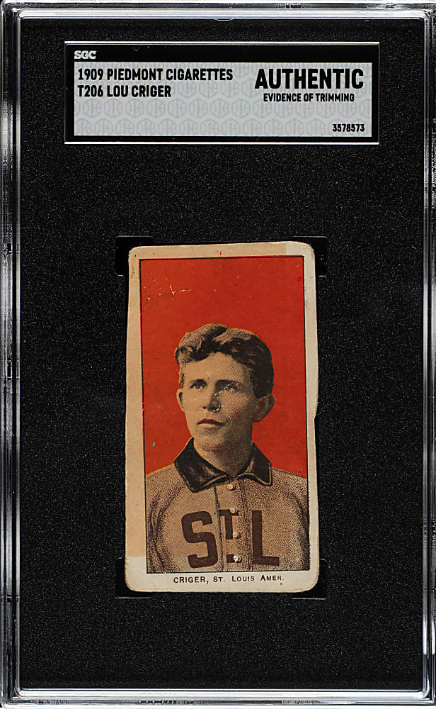 1909-1911 T206 White Border Lou Criger - Interesting Printing Anomaly