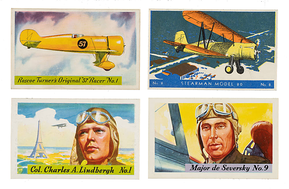 1930s Heinz F277 "Famous Aviators" and "Famous Airplanes" Complete and Near-Complete Set Collection (137 cards) Plus Three Albums