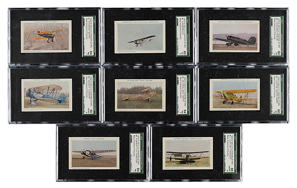 Circa 1930s E195 Necco Candies "Real Airplanes" SGC-Graded Complete Set (12)