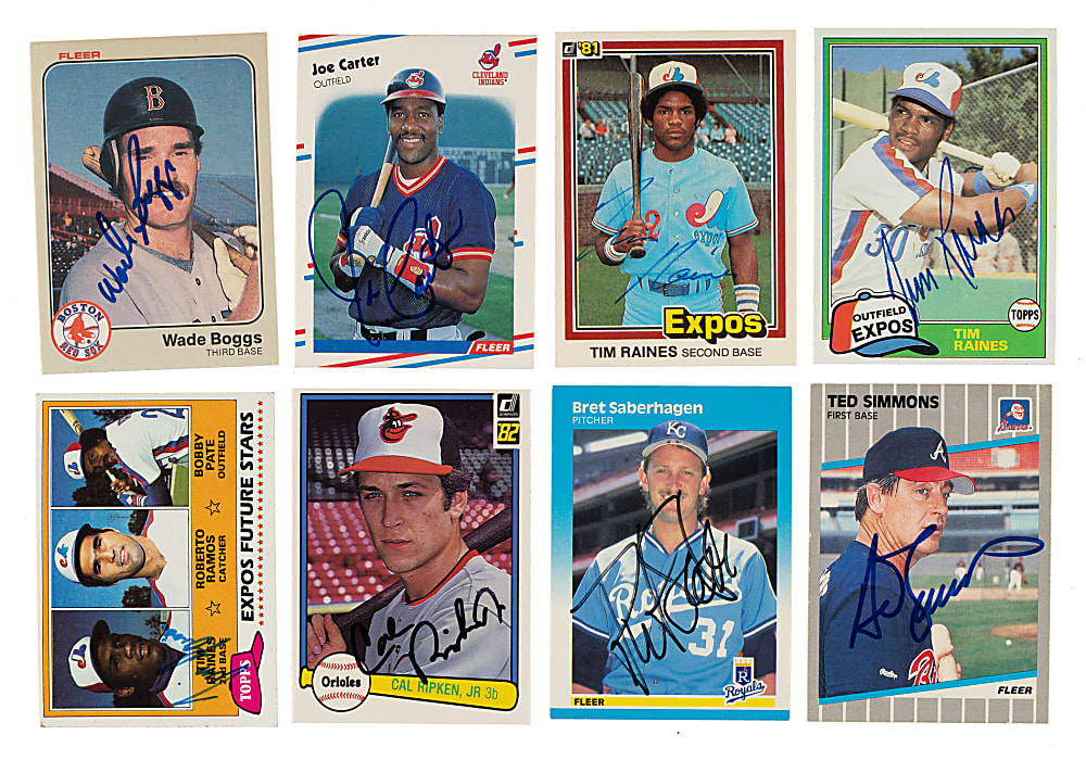 Signed 1981 to 1989 Topps, Fleer, and Donruss Collection (1,654) Including Two Wade Boggs, Harold Baines, and Two Cal Ripken Jr. Rookies