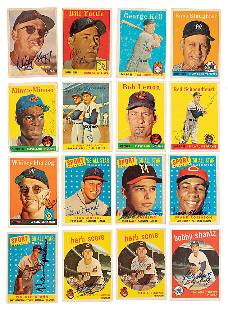 Signed 1957 to 1959 Topps Collection (183) Including 16 Hall of Famers