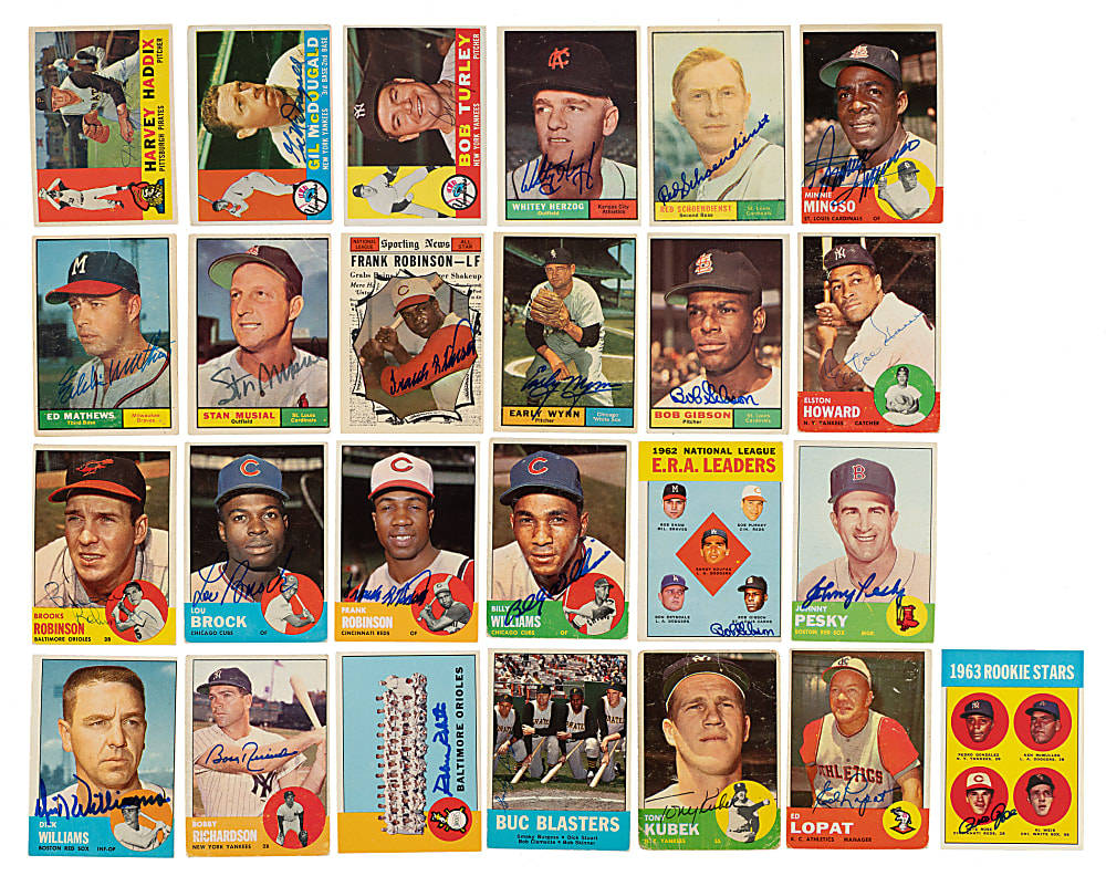Signed 1960 to 1963 Topps Collection (333) Including 20 Hall of Famers