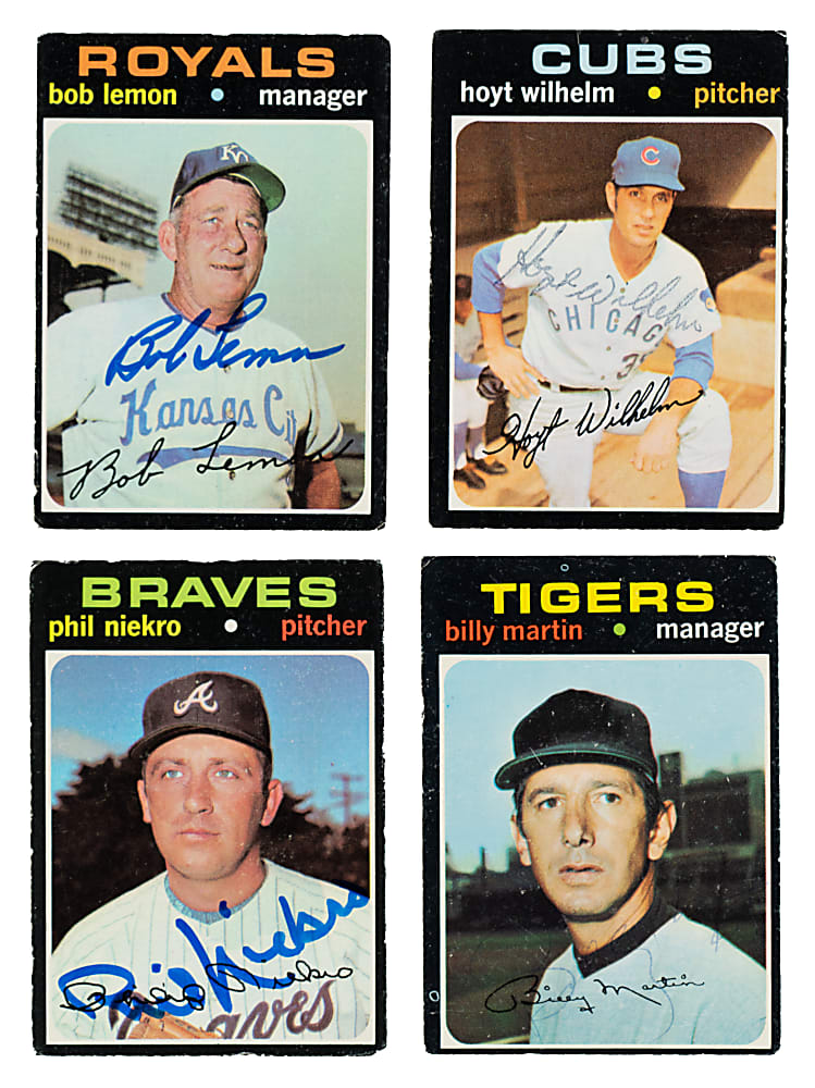 Signed 1970 to 1978 Topps Hall of Fame Collection (19) Including Goose Gossage and Eddie Murray Rookies