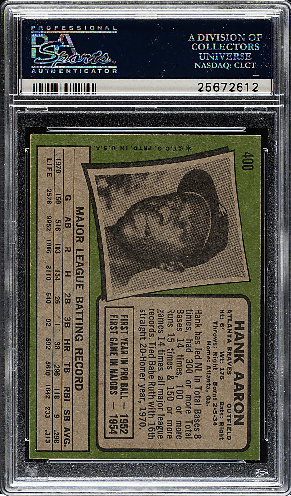 1971 Topps #400 Hank Aaron PSA NM-MT 8