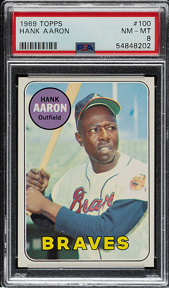 1969 Topps #100 Hank Aaron PSA NM-MT 8