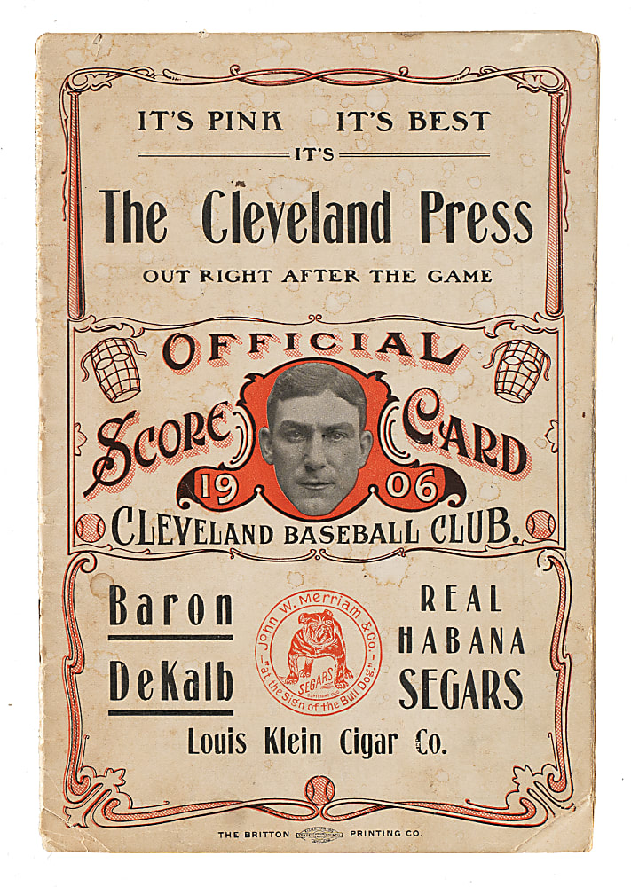 1906 Cleveland Naps (vs. New York Highlanders) Program with Lajoie, Chase, and Keeler in Lineup