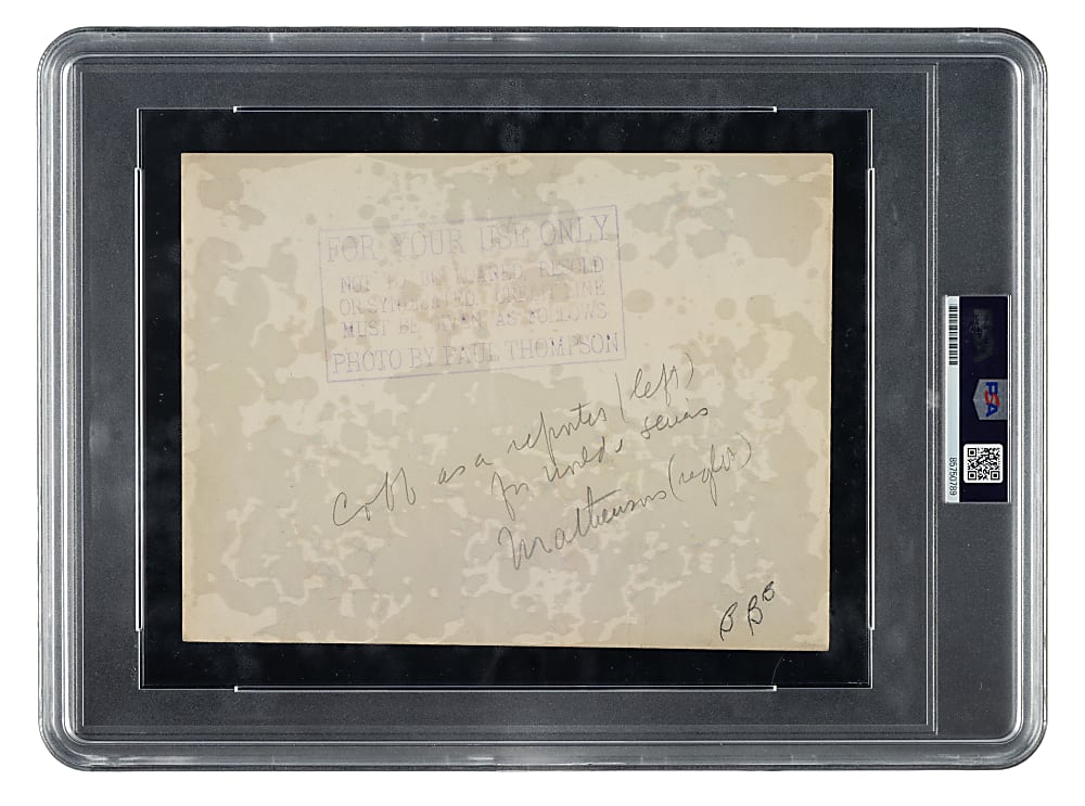 Circa 1911 World Series Ty Cobb and Christy Mathewson Original Paul Thompson Agency PSA/DNA Type I