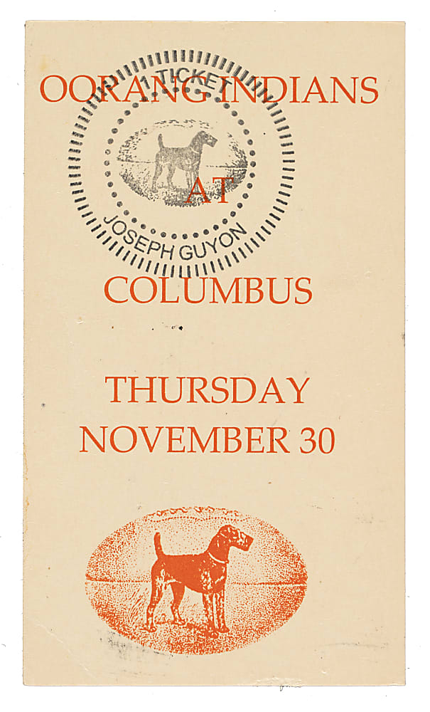 1922 Oorang Indians (vs. Columbus Panhandles) Government Postcard - Jim Thorpe Oorang Coach