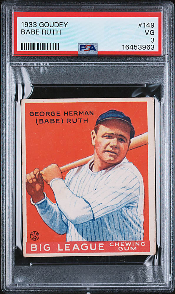 1933 R319 Goudey #149 Babe Ruth PSA VG 3