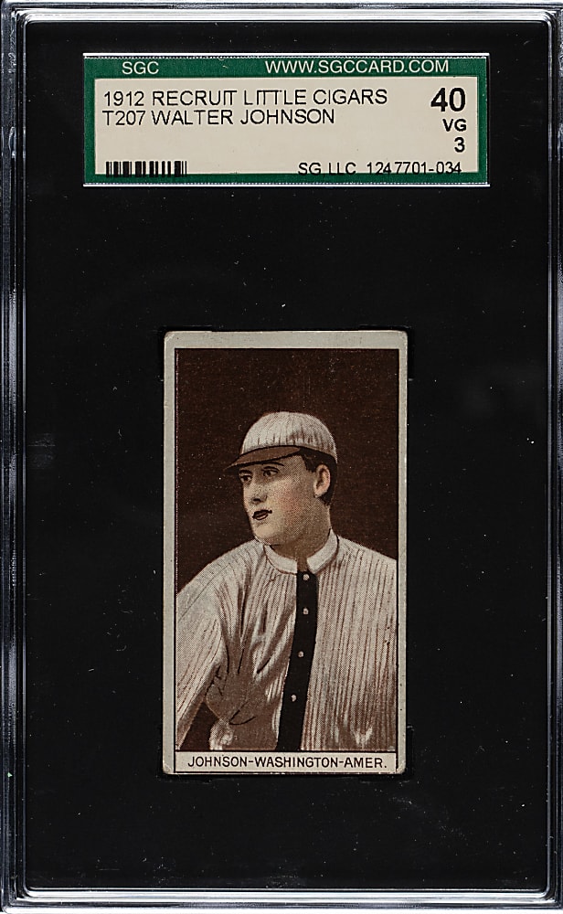 1912 T207 Brown Background Walter Johnson SGC VG 40