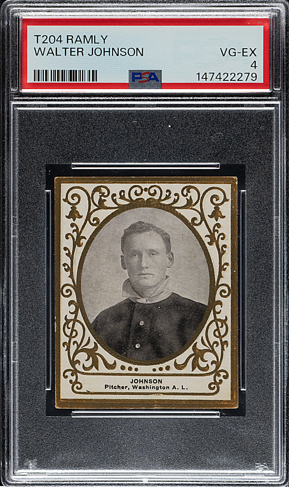1909 T204 Ramly Tobacco Walter Johnson PSA VG-EX 4 - Newly Discovered!
