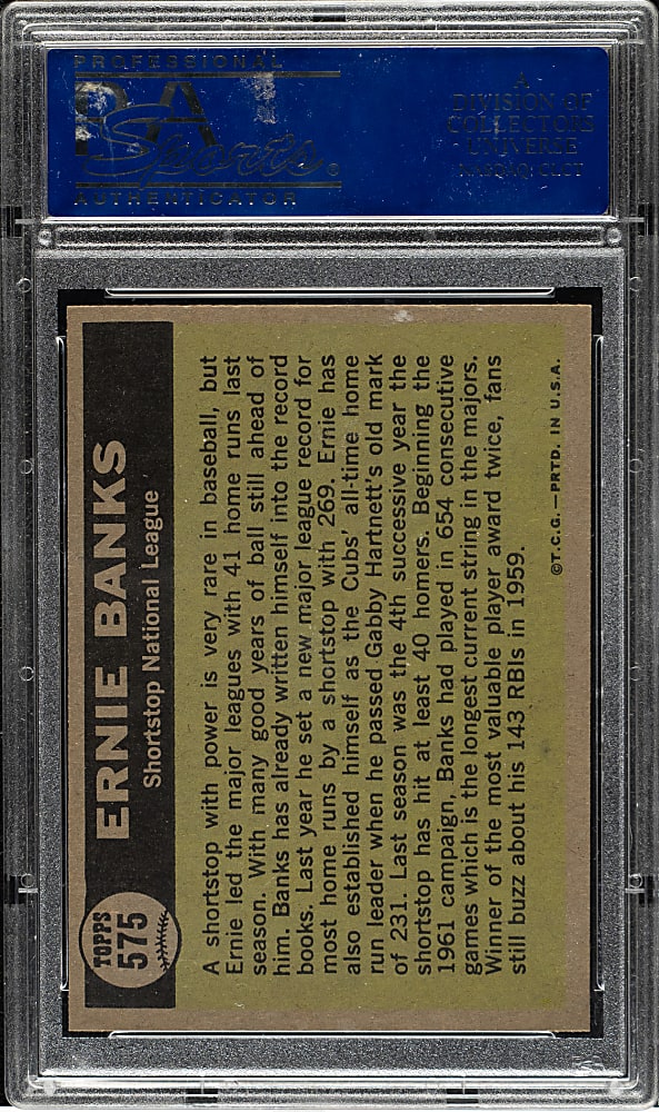 1961 Topps #575 Ernie Banks All-Star PSA GEM MINT 10