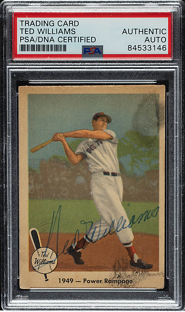 Signed 1959 Fleer Ted Williams #38 "Power Rampage" - PSA/DNA