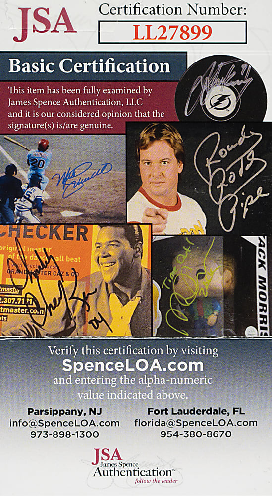 Signed 1967 Topps #244 N.L. Home Run Leaders with Hank Aaron - JSA