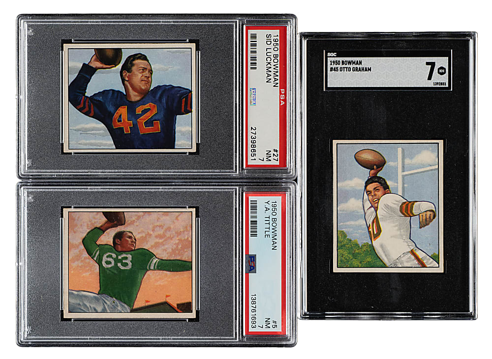 1950 Bowman Football Complete Set (144) Including 77 PSA- and SGC-Graded Cards
